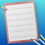 Handschriftenblätter Rustikales rotes Design Notizblock<br><div class="desc">Mit diesem großformatigen Papierpolster mit rustikalem rotem Hintergrund können Schüler und Erwachsene sowohl Print- als auch Kursivhandschriften üben. Jede Seite enthält 6 Zeilen für das Schreiben,  wobei eine erweiterte Absteigelinie für das Üben aller Groß- und Kleinschreibung verwendet wird. Ideal für Unterricht,  Hausaufgaben,  Arbeit,  Zuhause und Klassenzimmer.</div>