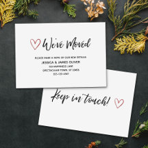 Handschriftenkarte "Wir haben uns bewegt" mit rote