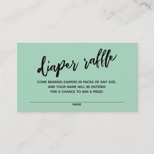 Handschriftenleser-Raffel-Ticket leicht grün Begleitkarte (Vorderseite)