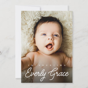 Handschriftenname Custom Baby Girl Foto Geburtsnam Dankeskarte