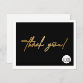 Handschriftenschrift, Black Gold Business-Logo Dankeskarte (Vorne/Hinten)