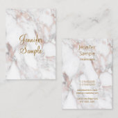 Handschriftenschrift Elegante Rose Gold Marbella Visitenkarte (Vorne/Hinten)