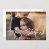 Handschriftenschrift Frohe Weihnachten Foto Modern (Vorne/Hinten)