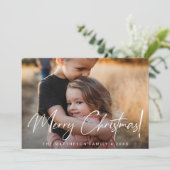 Handschriftenschrift Frohe Weihnachten Foto Modern (Stehend Vorderseite)