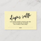 Handschriftenwürfel-Raffelticket blass gelb Begleitkarte (Vorderseite)