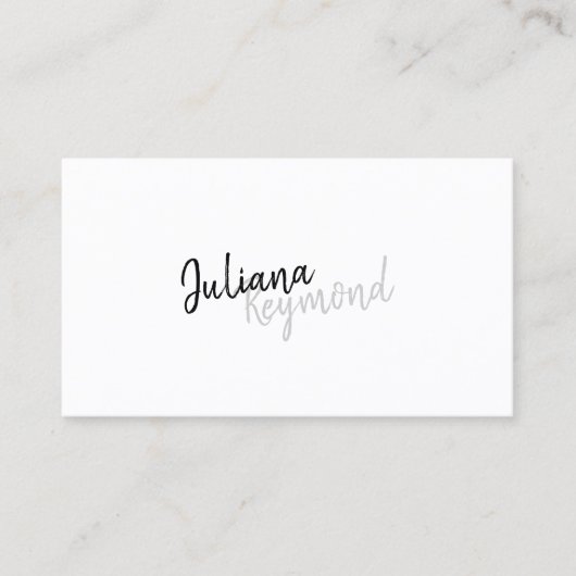 handschriftlich, beruflich, modern b/w visitenkarte (Vorderseite)