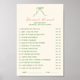 Handschriftlich herunterladen Sie sagte, er sagte  Poster