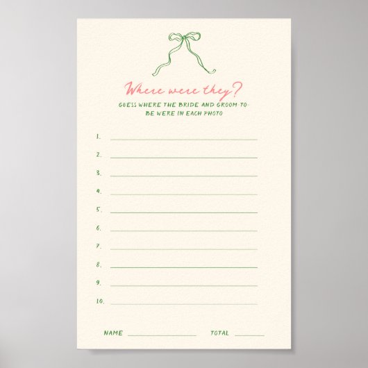 Handschriftlich herunterladen Wo waren sie Spiele? Poster (Vorne)