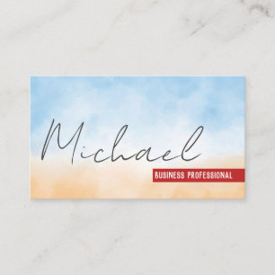 Handschriftlich   Hintergrund Textur Blue Orange Visitenkarte