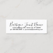 handschriftlich mini visitenkarte (Rückseite)