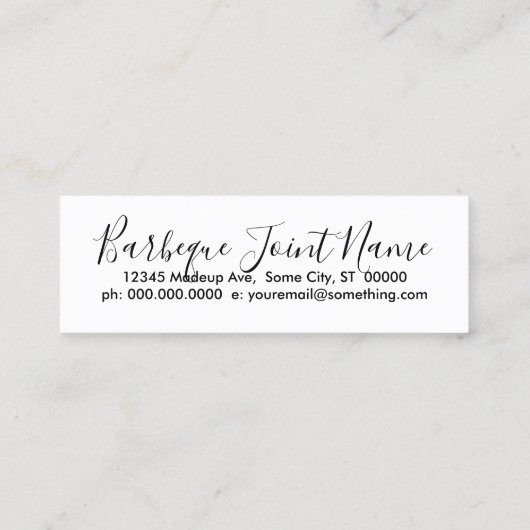 handschriftlich mini visitenkarte (Rückseite)