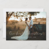 Handschriftlich Minimalistisch Unsere ersten Weihn Einladung (Vorderseite)