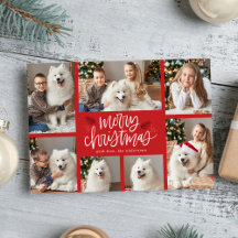 Handschriftliche Frohe Weihnachten Rot 7 Foto Coll
