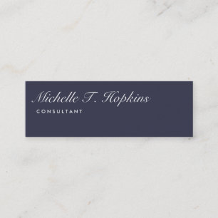 Handschriftliche moderne feminine dunkelblaue Schr Mini Visitenkarte