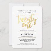 HANDSCHRIFTLICHE SCHRIFTART einfacher goldener Fol Einladung (Vorderseite)