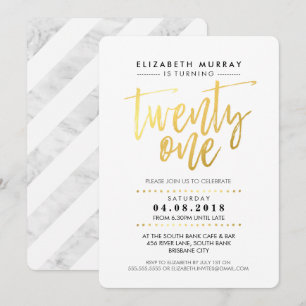 HANDSCHRIFTLICHE SCHRIFTART einfacher goldener Fol Einladung