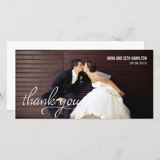 HANDSCHRIFTLICHE Vielen Dank Karten - Weiß (Vorne/Hinten)