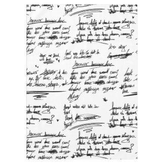 handschriftlicher Text Brief Schrift Kritzeleien G Tischdecke