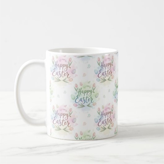 Handschriftliches Frohe Ostern Wasserfarbe Kaffeetasse (Links)