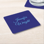 Handschriftname Classic Schlicht Midnight Blue Rechteckiger Pappuntersetzer (angewinkelt)