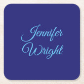 Handschriftname Classic Schlicht Midnight Blue Rechteckiger Pappuntersetzer (Vorderseite)