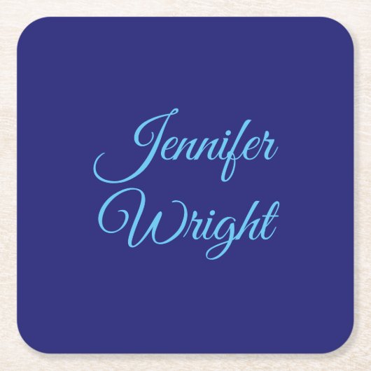 Handschriftname Classic Schlicht Midnight Blue Rechteckiger Pappuntersetzer (Vorderseite)