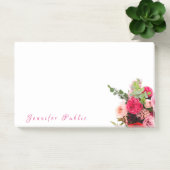 Handschriftname Text Aquarell-Rose Blumenschmuck Post-it Klebezettel (Büro)