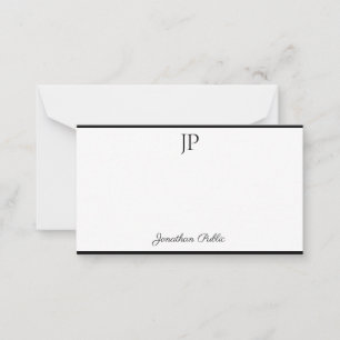 Handschrifts-Skript-Monogramm-Schablone einfach Mitteilungskarte