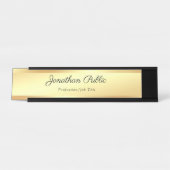 Handschrifts-Text-elegantes Goldmoderne Schablone Schreibtischnamensplakette (Vorderseite )