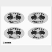 Handschuh auf oder schaltet auf ovaler aufkleber (Blatt)