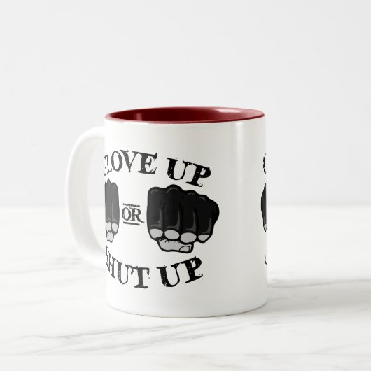 Handschuh hoch oder geschlossen zweifarbige tasse (Vorderseite Links)