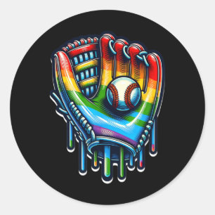 Handschuh-Tropf - Regenbogen-Weich und tropfend ve Runder Aufkleber