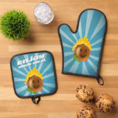 Handschuh und Manique Burger enjoy your meal Ofenhandschuh & Topflappen-Set (Oben Unten)