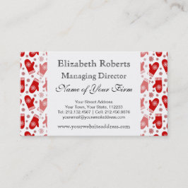 Handschuh-und Schneeflocke-Retro Visitenkarte