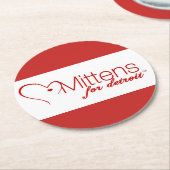 Handschuhe für Detroit-Untersetzer Runder Pappuntersetzer (Angewinkelt)