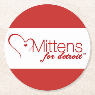 Handschuhe für Detroit-Untersetzer Runder Pappuntersetzer