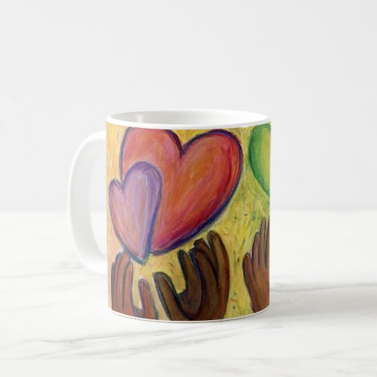 Handschuhe & Herz Diversity Liebe Art Custom Coffe Kaffeetasse (Vorderseite Links)