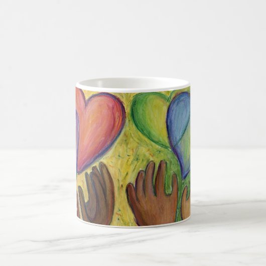 Handschuhe & Herz Diversity Liebe Art Custom Coffe Kaffeetasse (Mittel)