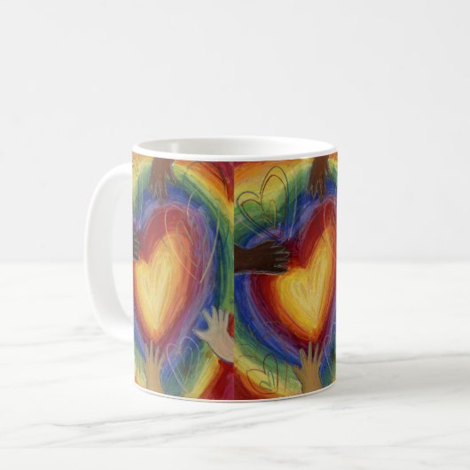 Handschuhe & Herz Diversity Liebe Art Custom Coffe Kaffeetasse (Vorderseite Links)