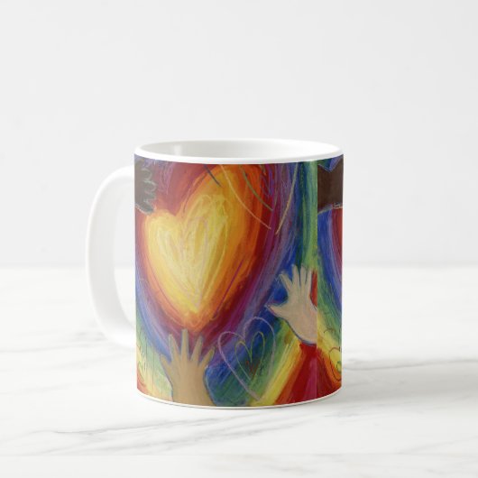 Handschuhe & Herz Diversity Liebe Art Custom Kaffe Kaffeetasse (Vorderseite Links)