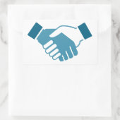 Handschüttelung Rechteckiger Aufkleber (Tasche)