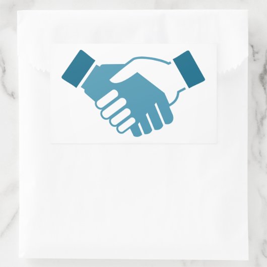 Handschüttelung Rechteckiger Aufkleber (Tasche)