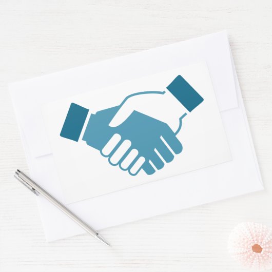 Handschüttelung Rechteckiger Aufkleber (Umschlag)
