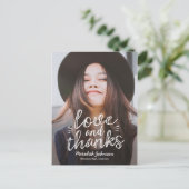 Handscript Glück EDITABLE FARBE Vielen Dank Postkarte (Stehend Vorderseite)