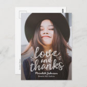 Handscript Glück EDITABLE FARBE Vielen Dank Postkarte (Vorne/Hinten)