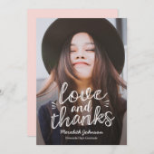 Handscript Happy EDITABLE COLOR Foto Dankeskarte (Vorne/Hinten)