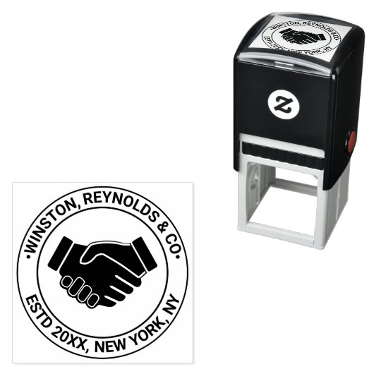 Handshake Business Beruflich Name Estedatum LOC Permastempel (Beispiel)