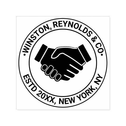 Handshake Business Beruflich Name Estedatum LOC Permastempel (Design)
