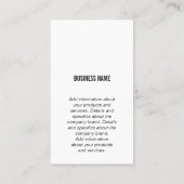 Handshake Deal | Finanzdiagramme Visitenkarte (Rückseite)