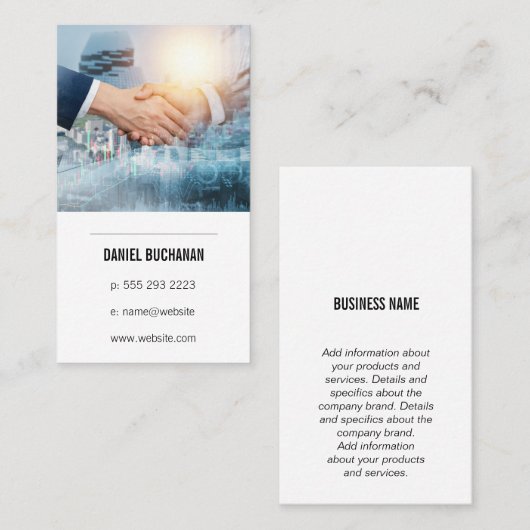 Handshake Deal | Finanzdiagramme Visitenkarte (Vorne/Hinten)